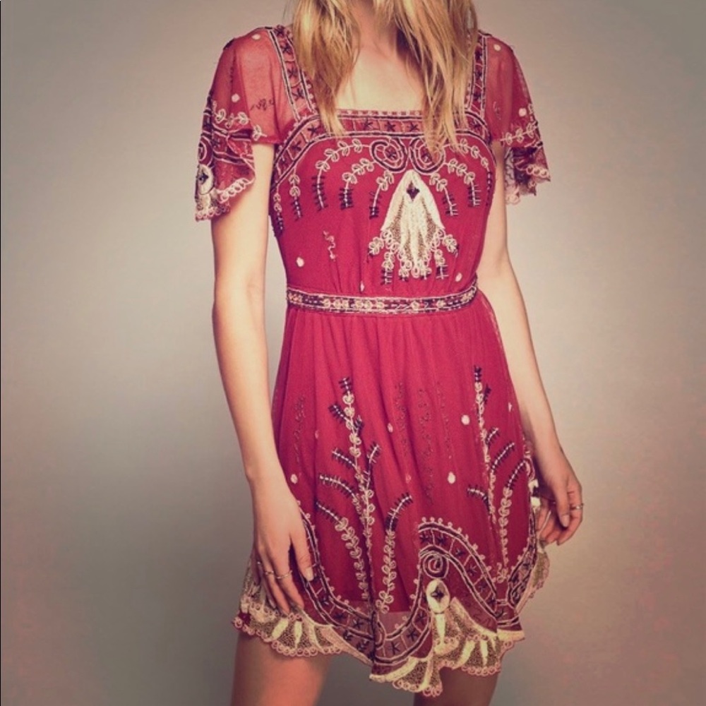Crochet beaded dress free people